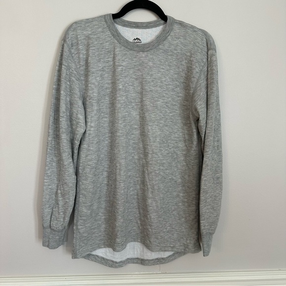 ColdPruf Women’s Gray Long Sleeve Crew Neck Hi/Lo Wool Blend Top Sz L GUC - Picture 2 of 7